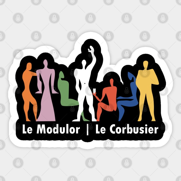 Le Corbusier Modulor Colourful Party Sticker by SLGA Designs